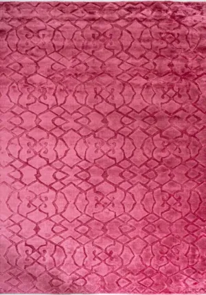 Modern Geomatric Hand Woven Solid Pink Rug - H-016-0001