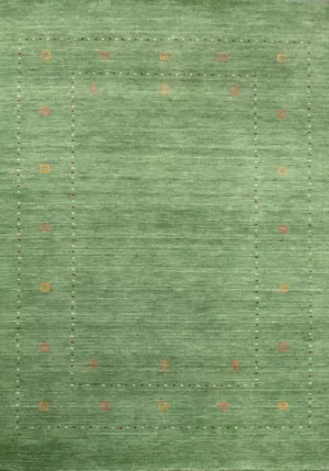 Modern Jungle Hand Woven Slate Green Rug - H-034-0001
