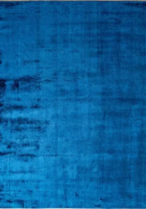 Modern Solid Hand Knotted Blue Rug - PLN-101-A-0001