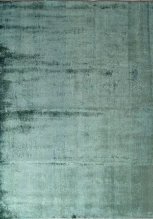 Modern Solid Hand Knotted Green Rug - PLN-101-C-0001
