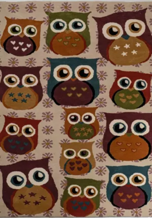 Modern Kids Hand Tufted Beige Rug - T-008-0001