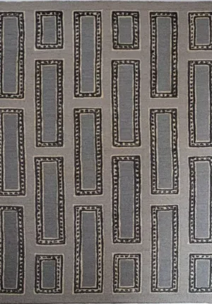 Modern Geomatric Hand Tufted Grey Rug - T-025-0001