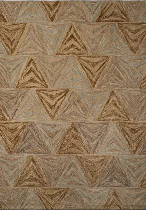 Modern Geomatric Hand Tufted Gold Brown Rug - T-028-0001