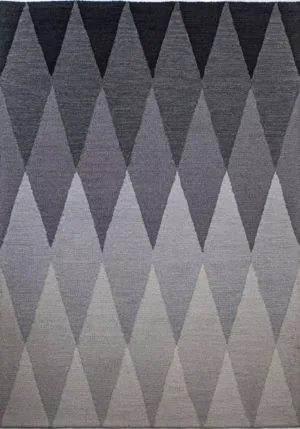 Modern Geomatric Hand Tufted Dark Grey Rug - T-040-0001