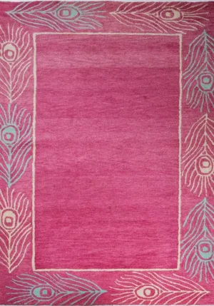 Traditional Traditional Hand Tufted Deep Rose Rug - T-041-0001