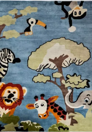 Modern Kids Hand Tufted Pale Sky Rug - T-049-0001