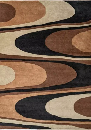 Modern Geomatric Hand Tufted Lisbon Brown Rug - T-060-0001