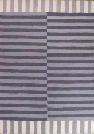 Modern Geomatric Hand Tufted Dark Grey Rug - T-078-0001