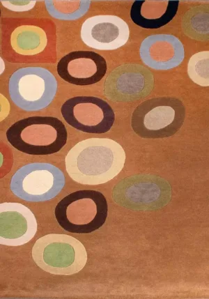 Modern Geomatric Hand Tufted Dark Brown Rug - T-091-B-0001